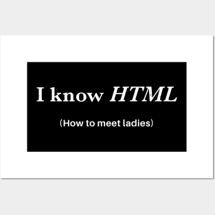 I know HTML (how to meet ladies) Posters and Art